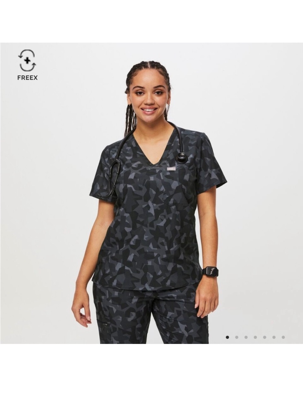 Figs Catarina Camo One Pocket Scrub Top